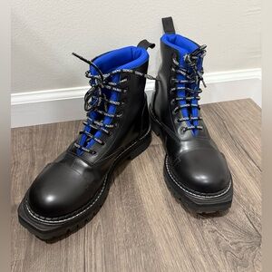 KENZO Men's Kamden Leather Lace Up Boots - French Blue EU 42, US 9